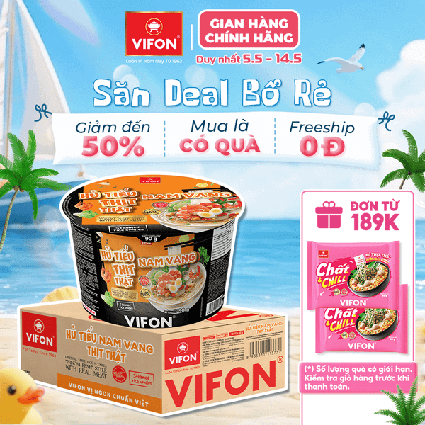 Hủ tiếu nam vang VIFON 90g tô – hủ tiếu ăn liền đậm đà, tiện lợi