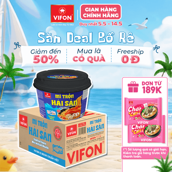Tô mì trộn hải sản VIFON 105g – đậm đà hương vị, thơm ngon bắt vị