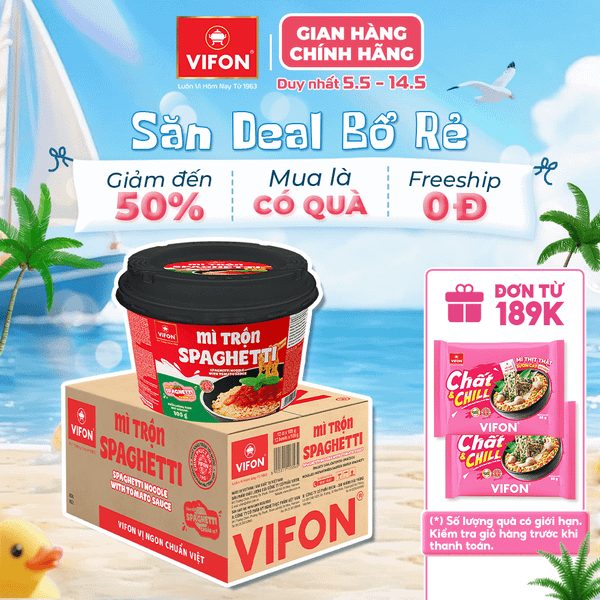Tô mì trộn spaghetti VIFON 105g – sốt đậm đà, phong cách hấp dẫn