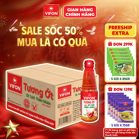 Thùng Tương ớt VIFON 500ml – cay đậm đà, chấm ngon tiện lợi