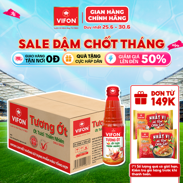 Thùng Tương ớt VIFON 500ml – cay đậm đà, chấm ngon tiện lợi