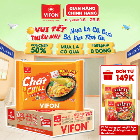 Mì thịt thật gà cay Chất & Chill VIFON 85g – Đậm vị, tiện lợi