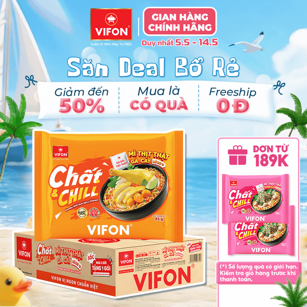 Mì thịt thật gà cay Chất & Chill VIFON 85g – Đậm vị, tiện lợi