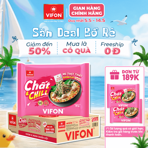 Mì thịt thật sườn cay Chất & Chill VIFON 85g – Đậm vị, tiện lợi