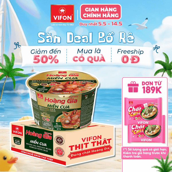 Tô hoàng gia miến cua VIFON 105g – miến cao cấp đậm vị cua, thơm ngon trọn vị