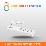  Ổ Cắm Thông Minh Wifi Tuya Smart Life 4 ổ 10A  kèm 1 USB A + 1 Type C  - 8Matter - SmartHome 