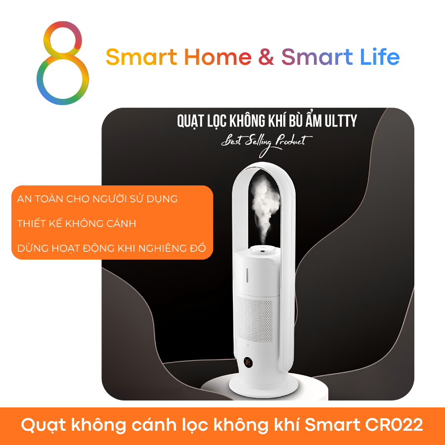  Quạt Thông Minh không cánh lọc không khí tạo ẩm TUYA SMART LIFE U ULTTY SKJ-CR022 - 8Matter Smart Home 