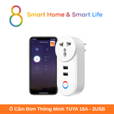  Ổ Cắm Đơn Thông Minh Tuya Smart Life 16A +2USB IN02- 8Matter - SmartHome 