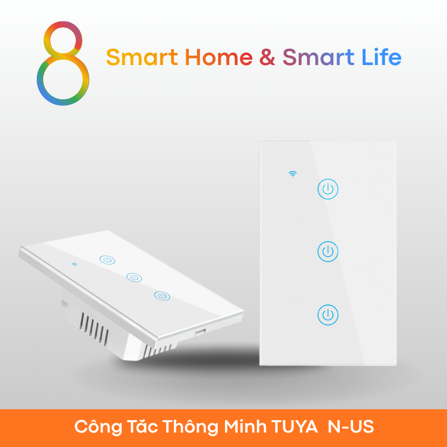  Công Tắc Thông Minh Wifi Tuya Smart Life - Nút Cảm Ứng - 8Matter - SmartHome 