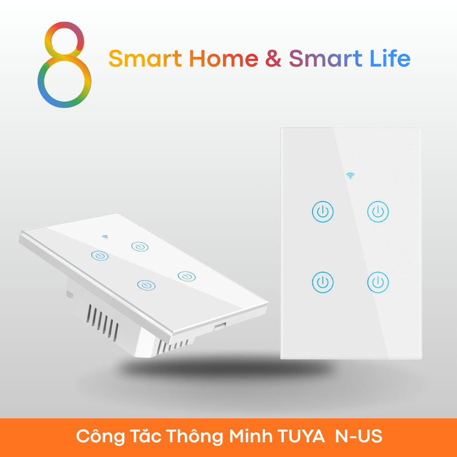  Công Tắc Thông Minh Wifi Tuya Smart Life - Nút Cảm Ứng - 8Matter - SmartHome 
