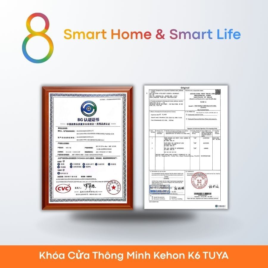  Khóa Cửa Thông Minh Kehon K6TUYA - 8Matter - SmartHome 