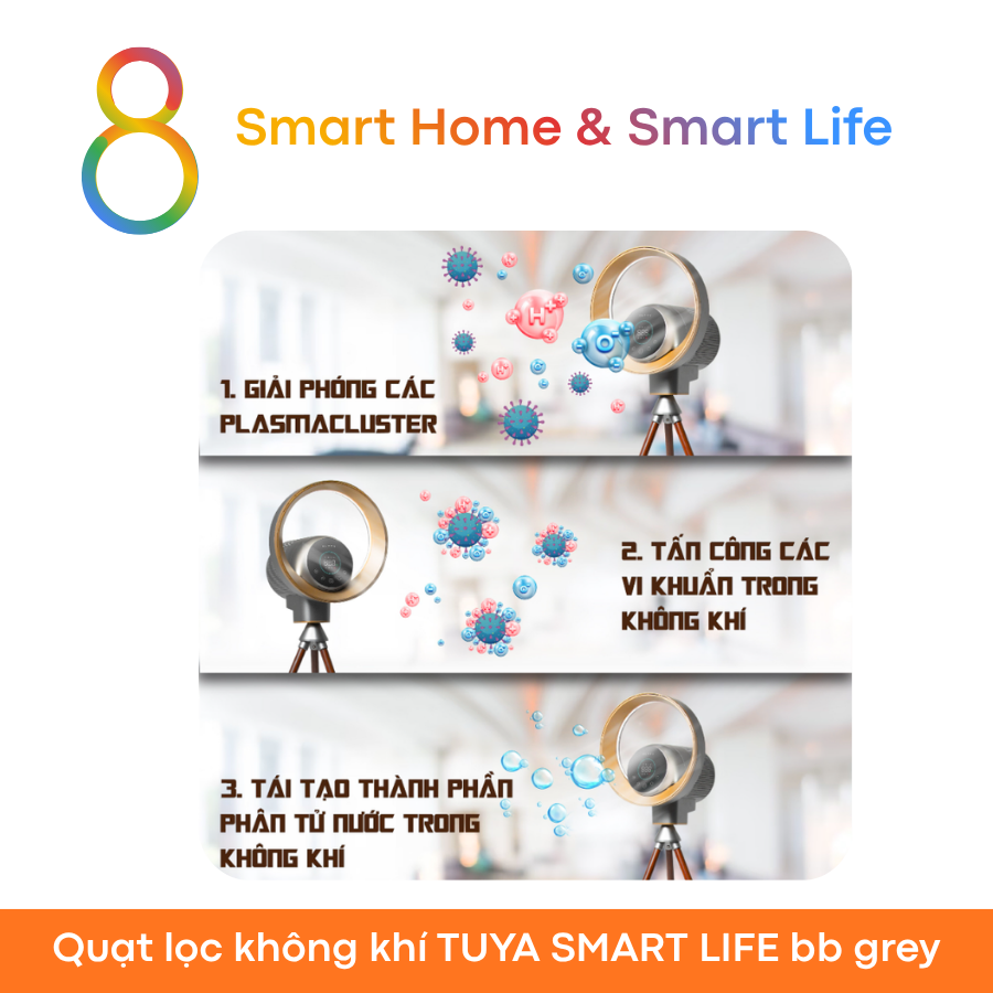  Quạt lọc không khí thông minh TUYA SMART LIFE - U Ultty BB - 8 Matter Smart Home 