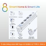  Ổ cắm thông minh Wifi Tuya 4 ổ 2USB A & TYPE C- EA2-A 