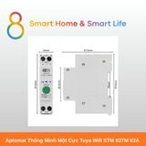  Aptomat Thông Minh một cực Tuya Wifi 63A  - 8Matter - SmartHome 