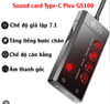  Card âm thanh Piva GS100 (Sạc PD 60W, âm thanh vòm 7.1, Mic đàm thoại, hỗ trợ tăng tiếng chân PUBG) 