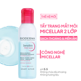 Nước tẩy trang sạch thoáng mắt môi BIODERMA Sensibio H2O Eye 125ml