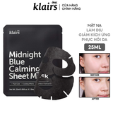 Mặt nạ kiểm soát bả nhờn Dear, Klairs Midnight Blue Calming Sheet Mask