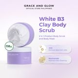 Tẩy tế bào chết body Grace And Glow White-B3 Clay Body Scrub 220g