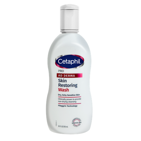 Sữa tắm dưỡng ẩm dịu lành cho da chàm, viêm da cơ địa Cetaphil Pro AD Derma Skin Restoring Wash 295ml