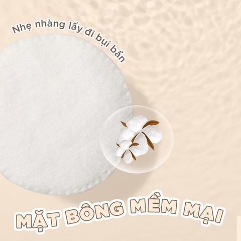 Bông tẩy trang mềm mại Horus Round Soft Cotton Pads 120 miếng