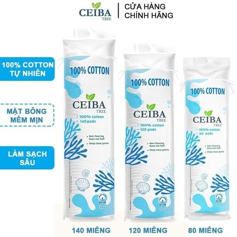Bông Tẩy Trang Ceiba 100% Chất Liệu Cotton