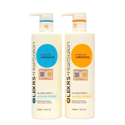 Combo gội xả ngăn ngừa rụng tóc Olexrs + Hair Salon Pure 100% Argan Oil 500ml