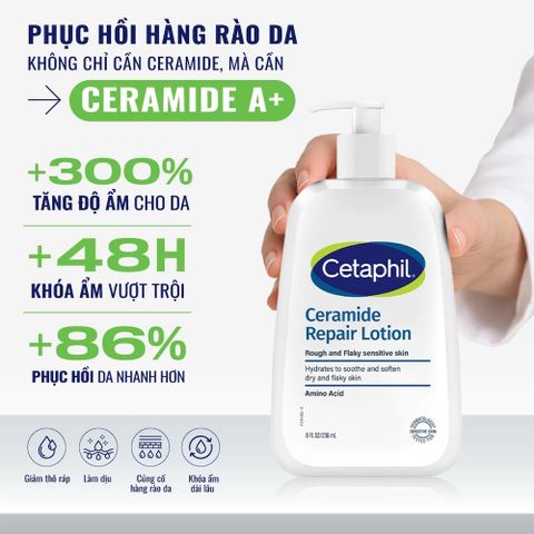 Sữa dưỡng ẩm phục hồi chuyên sâu cho da khô nhạy cảm Cetaphil Ceramide Repair Lotion 236ml