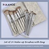 Set cọ trang điểm cá nhân 14 cây có bao da MAANGE