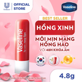 Sáp dưỡng môi dạng thỏi Vaseline Lip Therapy Rosy Lips With Petroleum Jelly Hoa Hồng 4,8g (Tặng móc khóa)