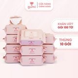Khăn ướt không cồn mềm mại GUMI Baby Wipes 100 miếng