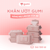 Khăn ướt không cồn mềm mại GUMI Baby Wipes 100 miếng