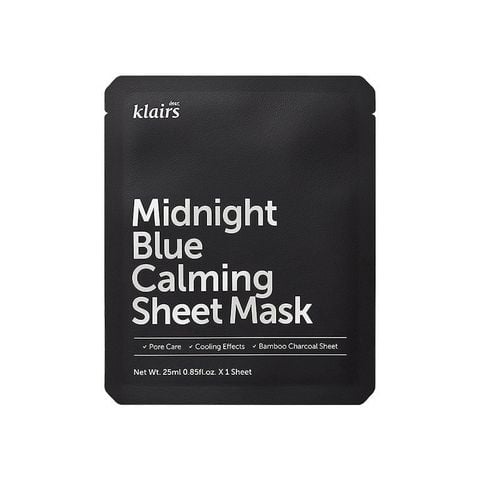 Mặt nạ kiểm soát bả nhờn Dear, Klairs Midnight Blue Calming Sheet Mask
