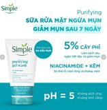 Gel rửa mặt lành tính Simple Gel Wash 150ml