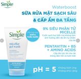 Gel rửa mặt lành tính Simple Gel Wash 150ml