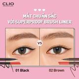Kẻ mắt nước chống trôi Clio Superproof Brush Liner Kill Black 0.55ml