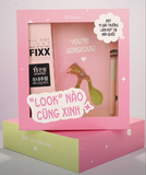 Set xịt khóa nền FIXX & Kẹp bấm mi & Cọ makeup