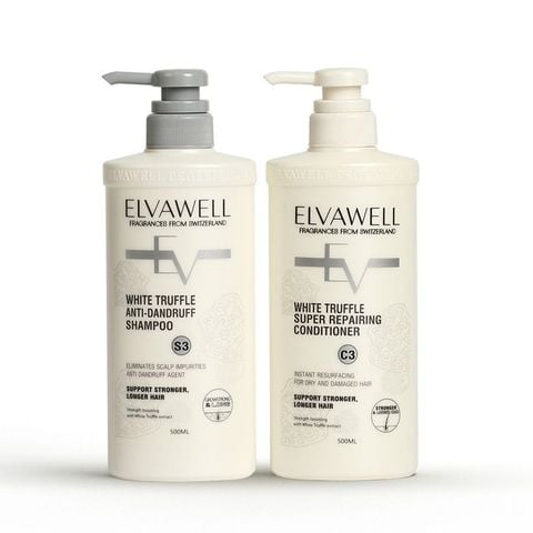 Bộ gội xả giảm gàu giảm rụng tóc và phục hồi hư tổn ELVAWELL