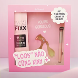 Set xịt khóa nền FIXX & Kẹp bấm mi & Cọ makeup