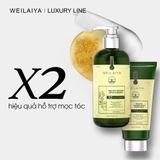Bộ gội xả gừng detox hỗ trợ mọc tóc Weilaiya Luxury 420ml x 200ml (Xanh)