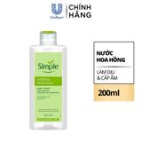 Nước Hoa Hồng Làm Dịu Da & Cấp Ẩm Simple Kind to Skin Soothing Facial Toner 200ml