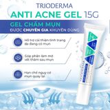 Gel bôi giảm mụn, kháng viêm, mờ thâm Trioderma Anti Acne Gel 30g