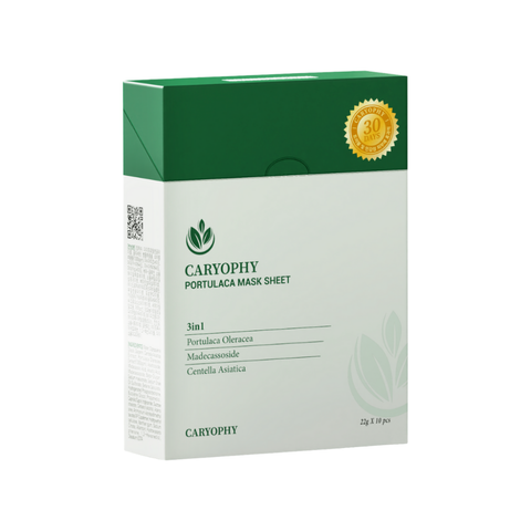 Mặt nạ ngừa mụn, giảm viêm Caryophy Portulaca Mask Sheet 3in1 22g - hộp 10 miếng