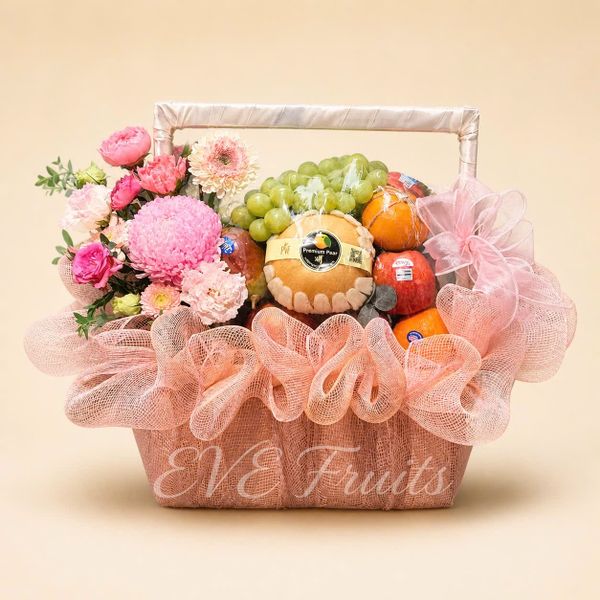 Giỏ Quà Tặng Trái Cây Hoa Tươi Hồng Đào Viên An