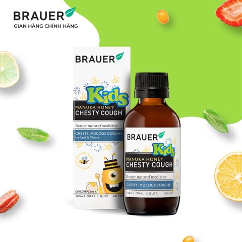 Thực phẩm bảo vệ sức khỏe Brauer Honey Kids Chesty Cough 100mL