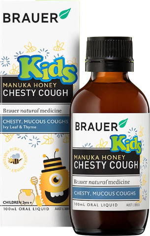 Thực phẩm bảo vệ sức khỏe Brauer Honey Kids Chesty Cough 100mL