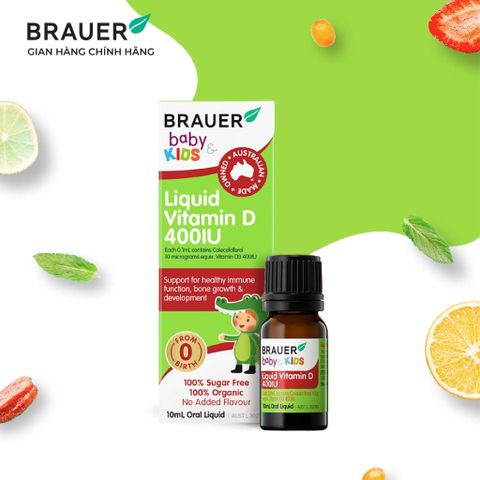 Thực phẩm bảo vệ sức khỏe Brauer Baby & Kids Liquid Vitamin D 400IU 10mL