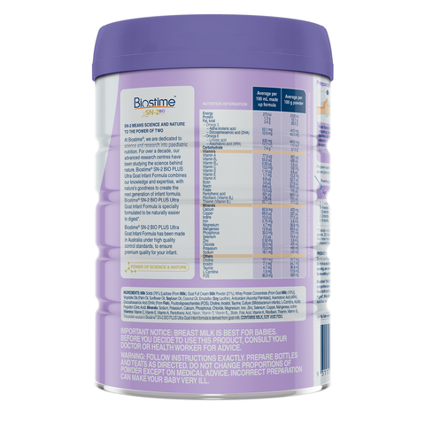 Sản phẩm dinh dưỡng Biostime SN-2 BIO Plus Ultra Goat Infant Formula, 800g/hộp (Số 1 0-6 tháng )