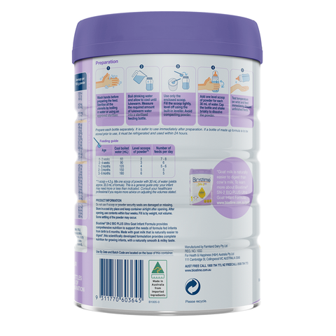 Sản phẩm dinh dưỡng Biostime SN-2 BIO Plus Ultra Goat Infant Formula, 800g/hộp (Số 1 0-6 tháng )