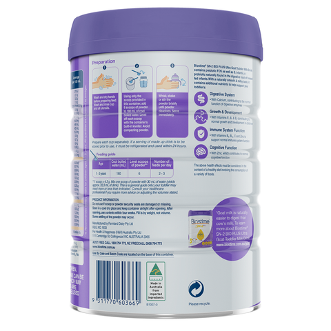 SPDD Biostime SN-2 BIO Plus Ultra Goat Todder Milk Drink, 800g/hộp(Số 3 trên 1 tuổi )