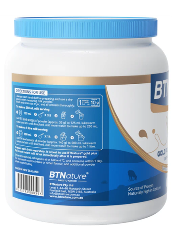 Sữa bột nguyên kem BTNature Gold Plus Full Cream Instant Milk Powder dành cho trẻ từ 1 tuổi trở lên (Milk Powder)